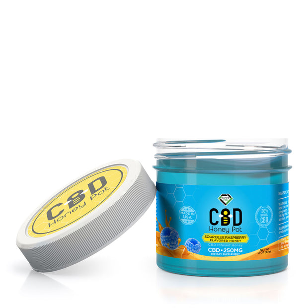 CBD Infused Honey Pot - Sour Blue Raspberry Flavor - 250mg