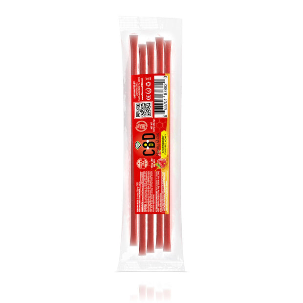 CBD Infused Honey Sticks - Strawberry Flavored - 50mg (5 Pack)