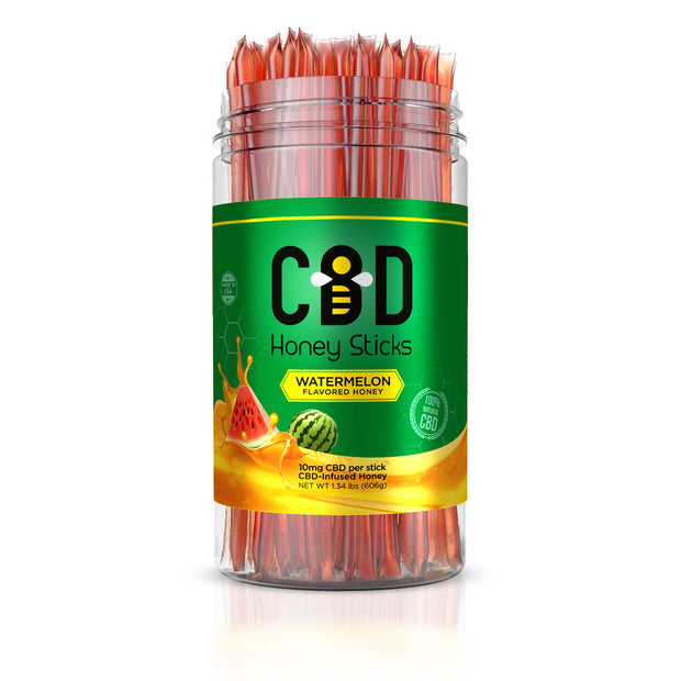 CBD Infused Honey Sticks - Watermelon Flavor - 1000mg (100 Pack)