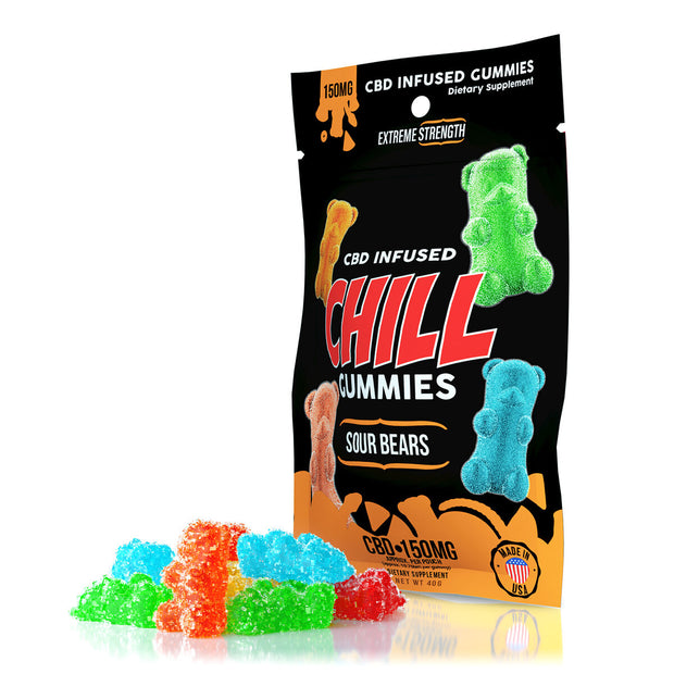 Chill Gummies - CBD Infused Sour Bears - 150mg (12 pack)