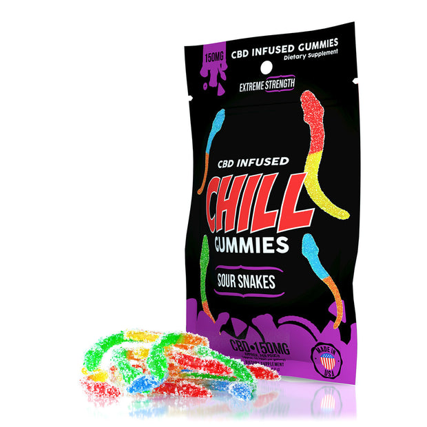 Chill Gummies - CBD Infused Sour Snakes - 150mg (12 pack)