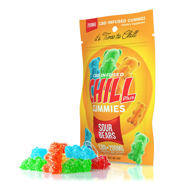 Chill Plus Gummies - CBD Infused Sour Bears - 200mg (12 pack)