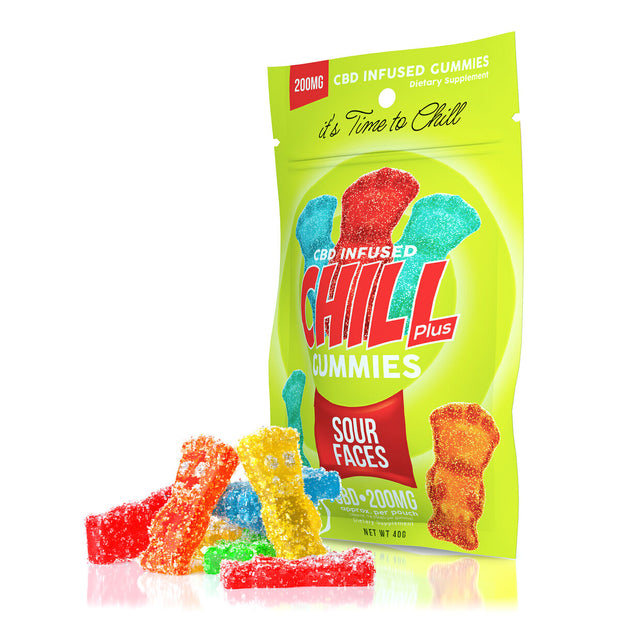 Chill Plus Gummies - CBD Infused Sour Faces - 200mg