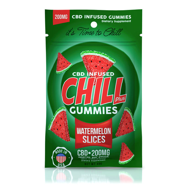 Chill Plus Gummies - CBD Infused Watermelon Slices - 200mg